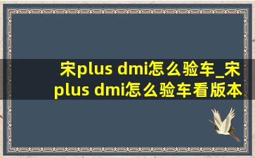 宋plus dmi怎么验车_宋plus dmi怎么验车看版本